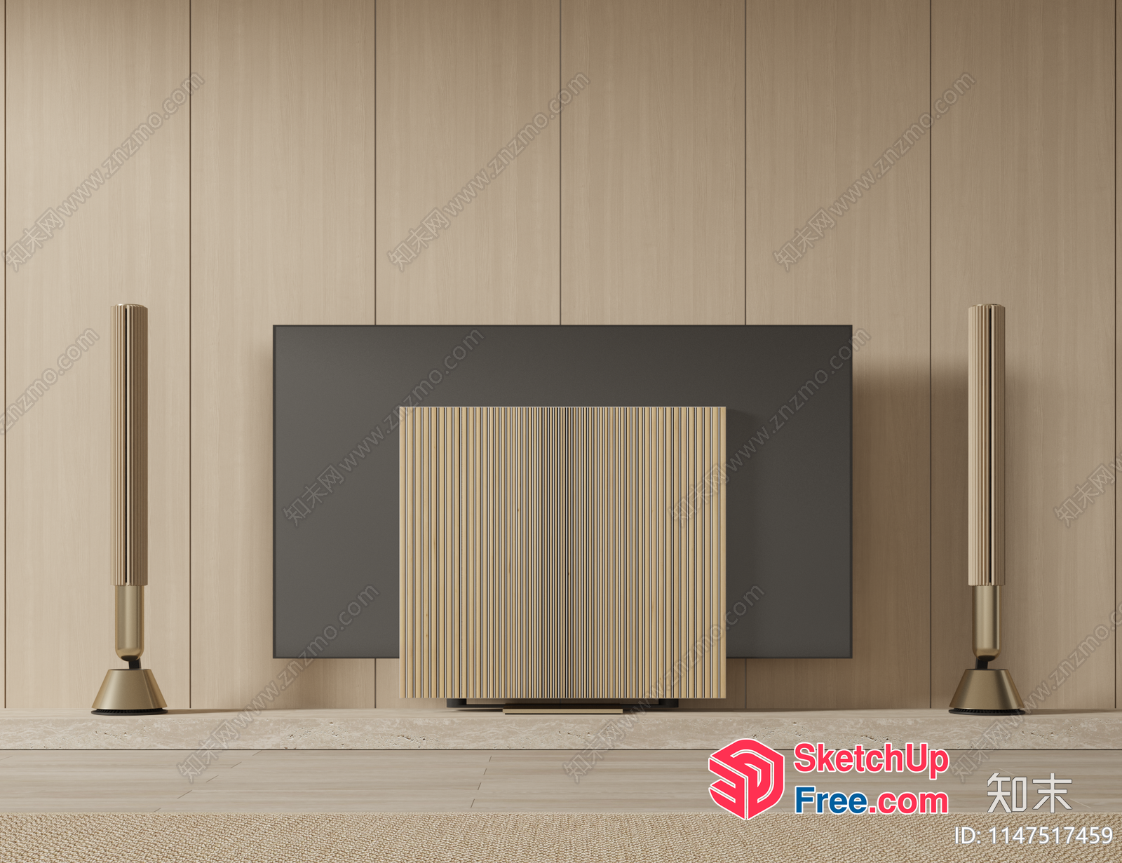 Elegant Modern Minimalist Living Room 3D SketchUp File