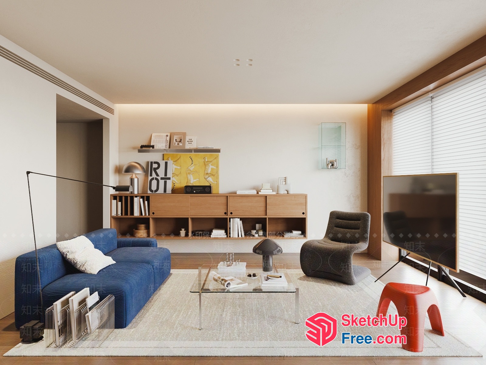 Modern Living Room With Sleek Furniture And Minimalist Decor 3D SketchUp File