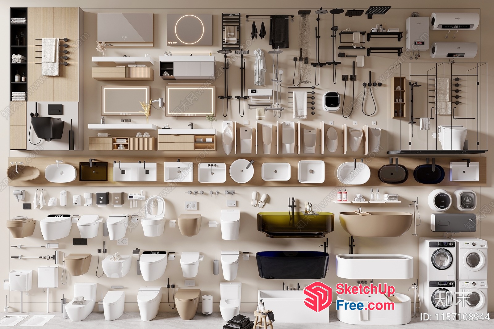 Bathroom Fixtures And Decor Collection 3D SketchUp File