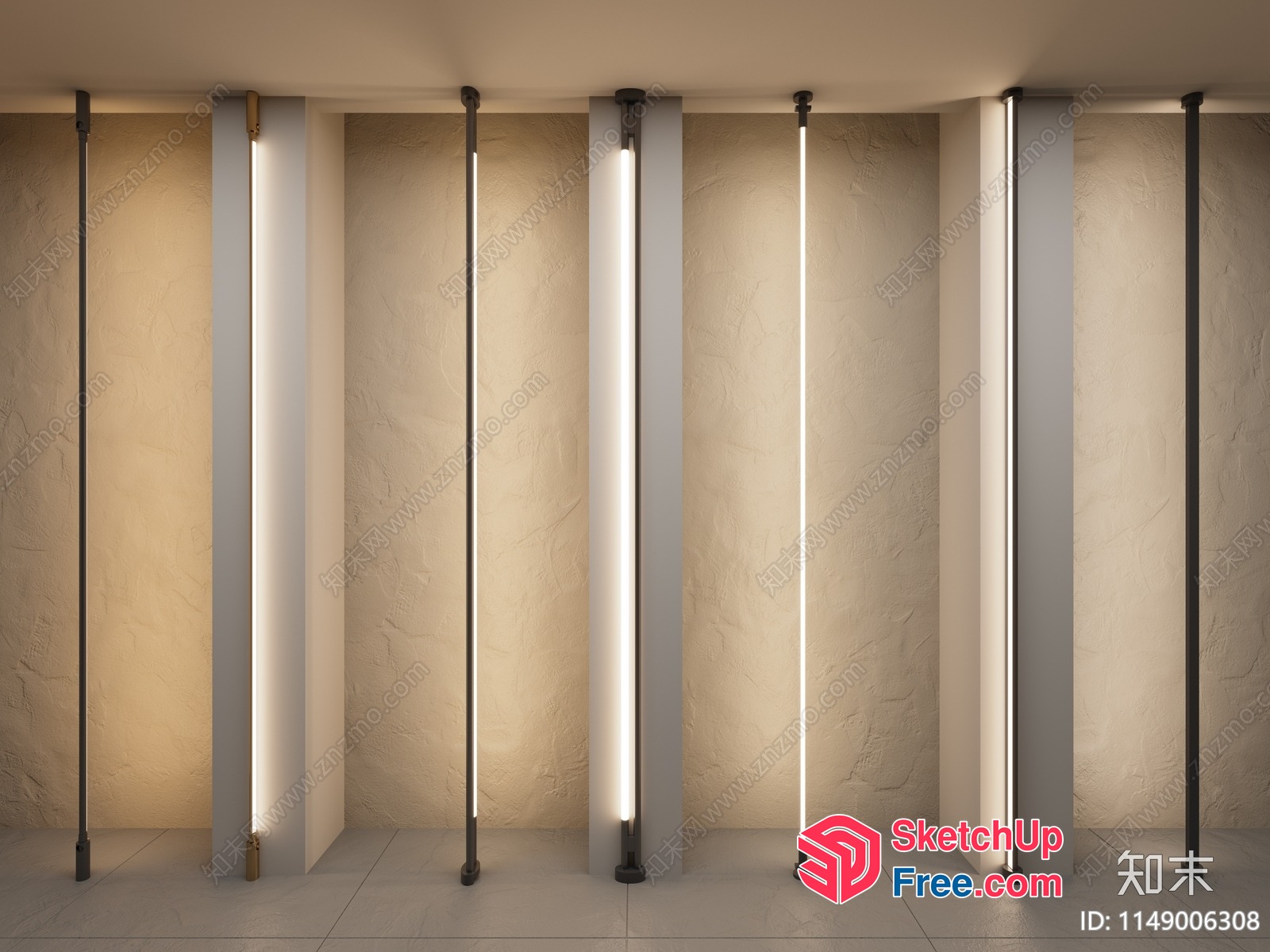 Modern Pillar Lighting Installation 3D SketchUp File