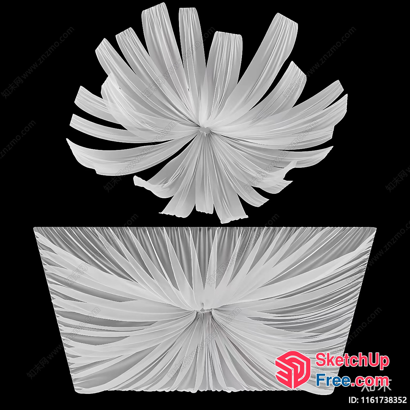 White Decorative Fan Ceiling Design 3D SketchUp File