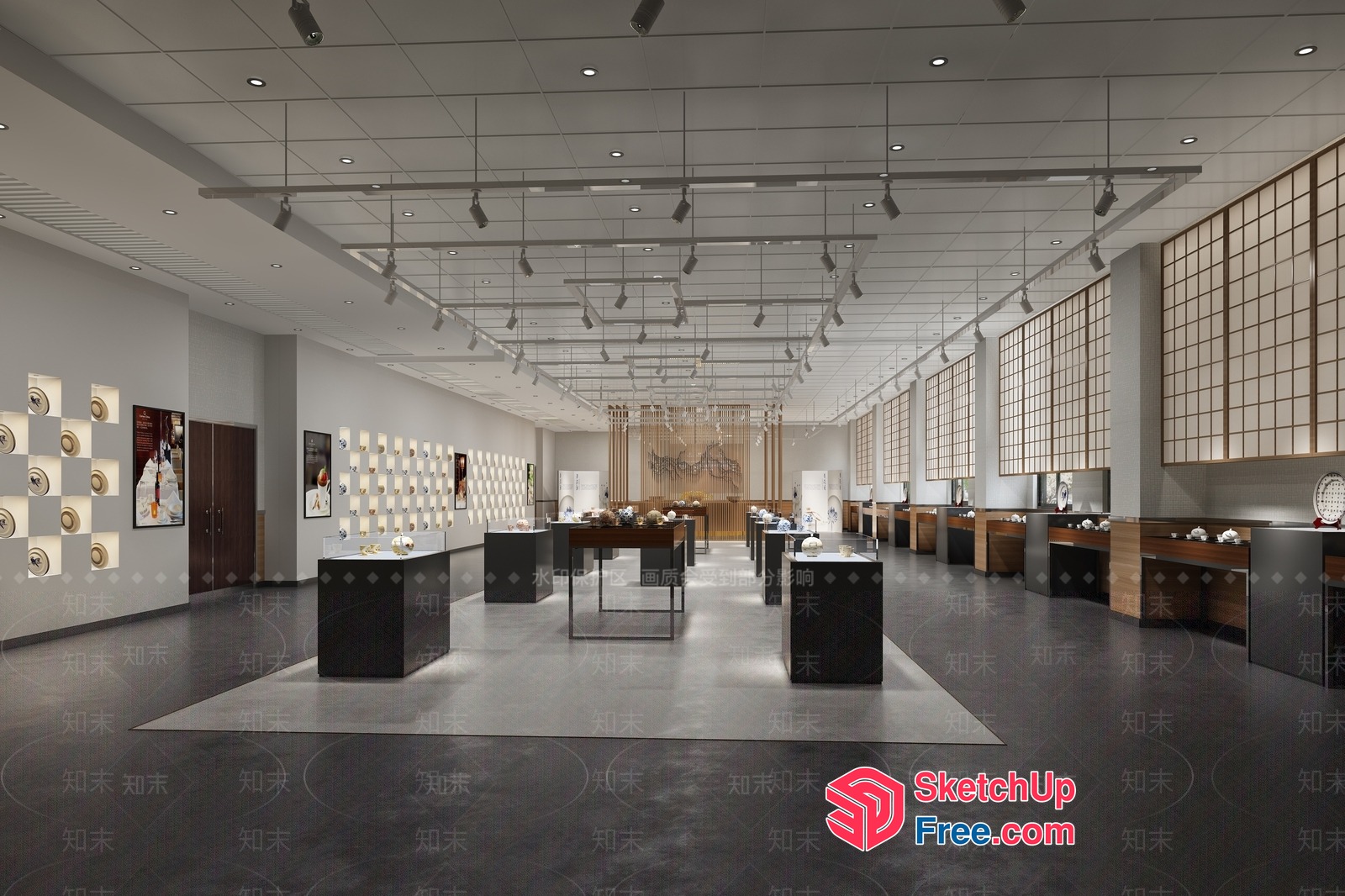 Luxurious Modern Jewelry Store Interior 3D SketchUp File