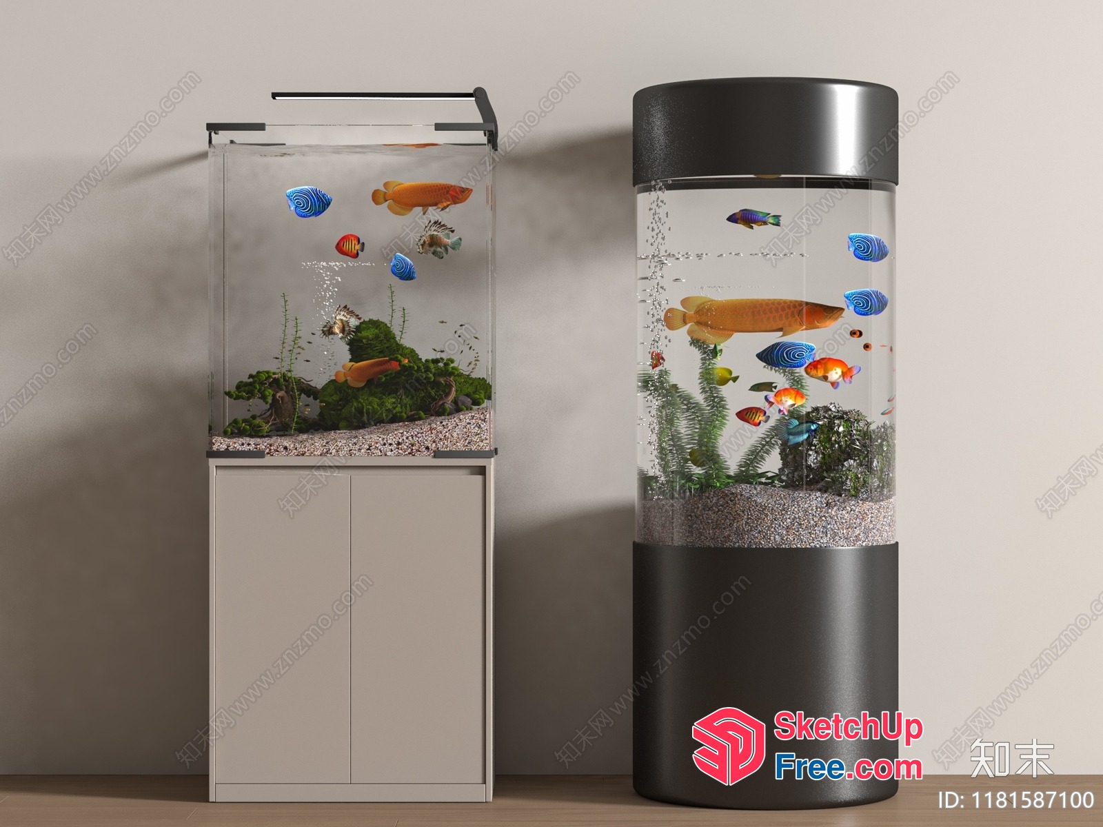 Fish Tanks In A Modern Home 3D SketchUp File