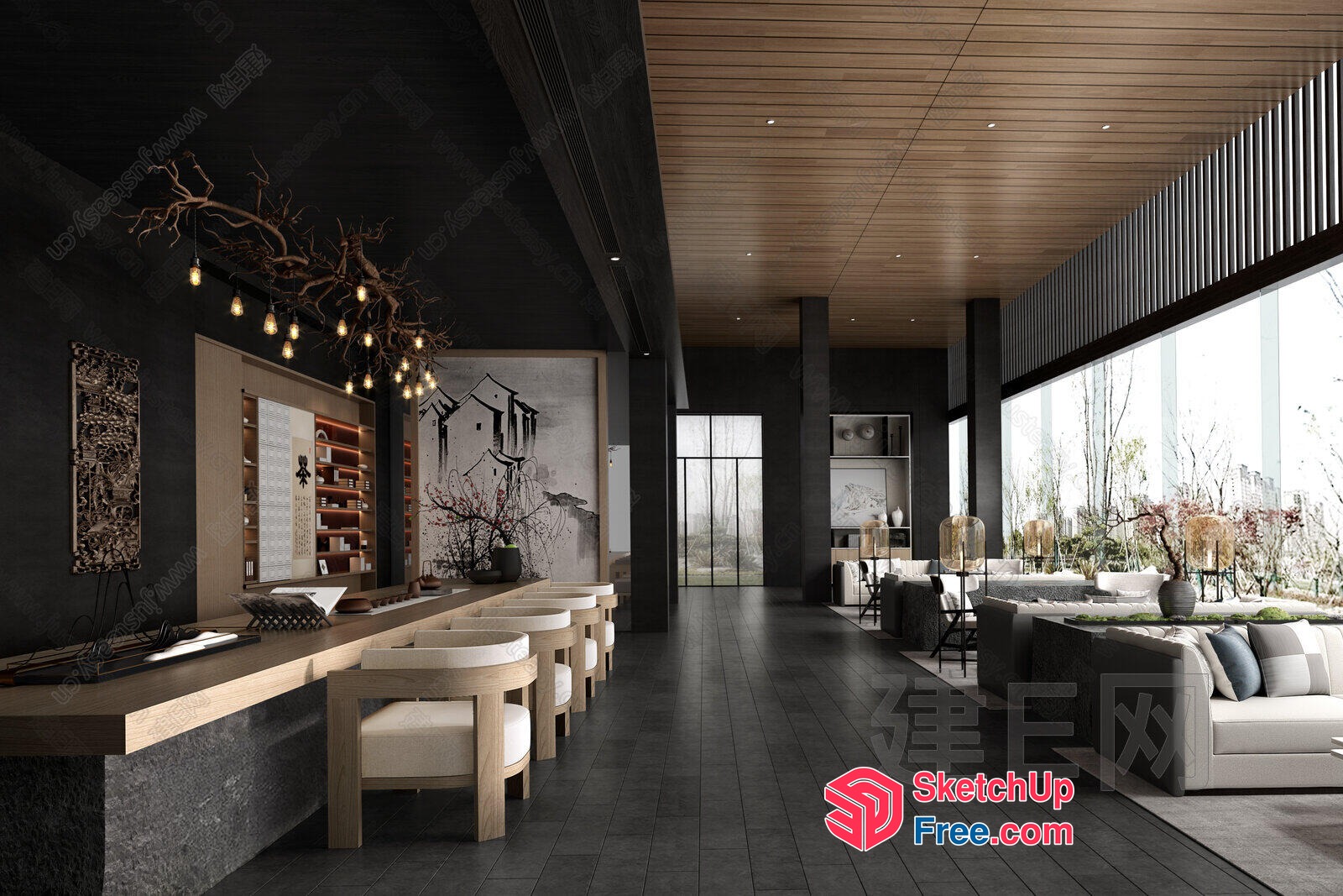 Modern Minimalist Japanese-Inspired Interior 3D SketchUp File