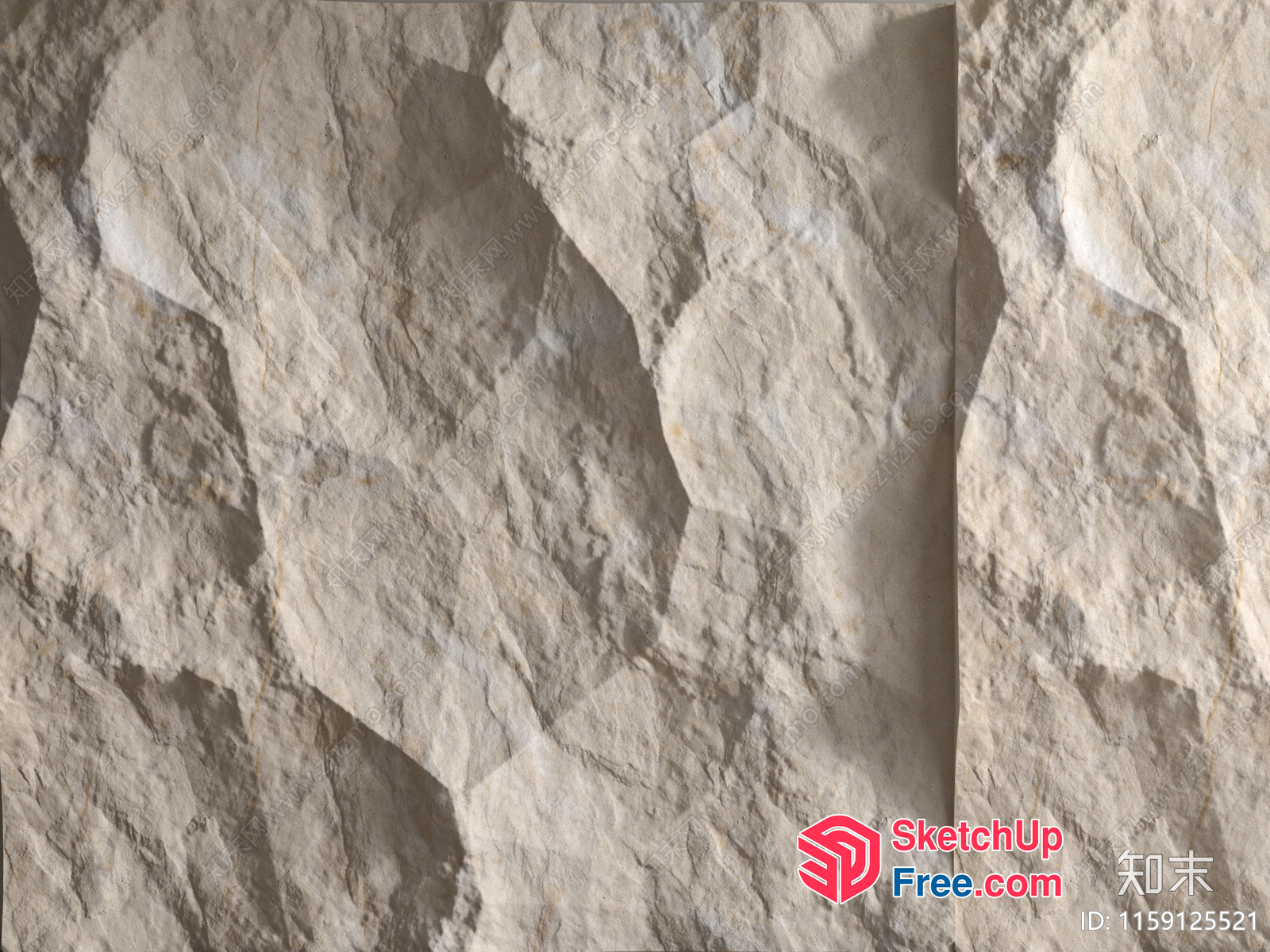 Rough Stone Wall Surface 3D SketchUp File