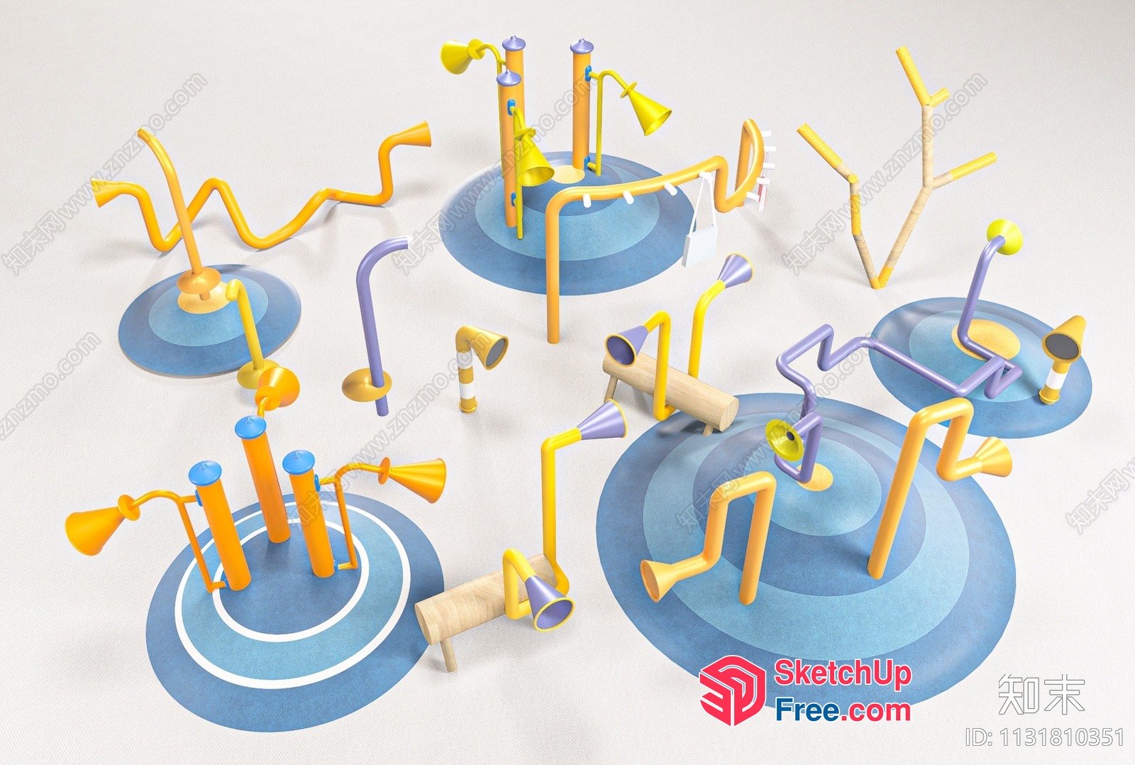 Colorful Abstract Art Sculptures 3D SketchUp File