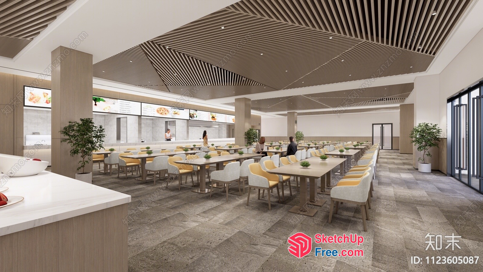 Modern Commercial Space With Sleek And Inviting Dining Area 3D SketchUp File