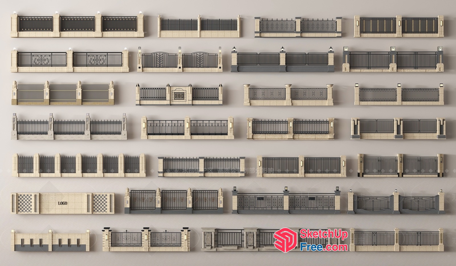 Decorative Fencing Options 3D SketchUp File