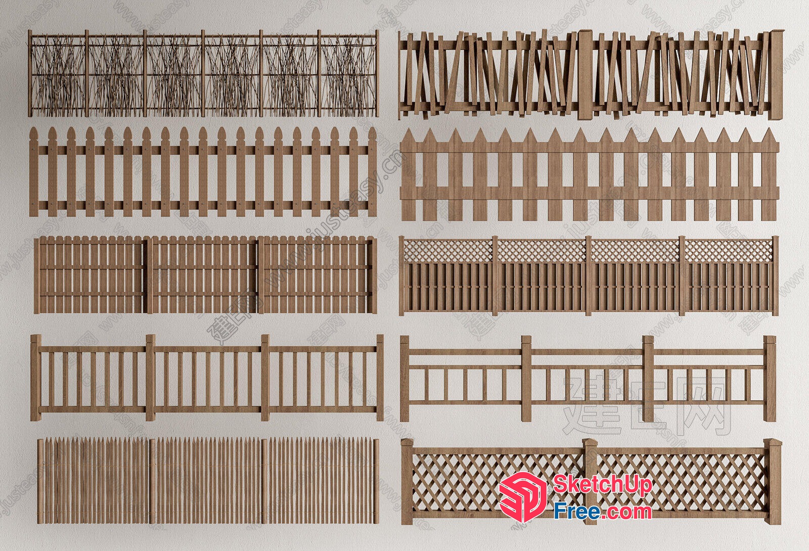 Various Fences 3D SketchUp File