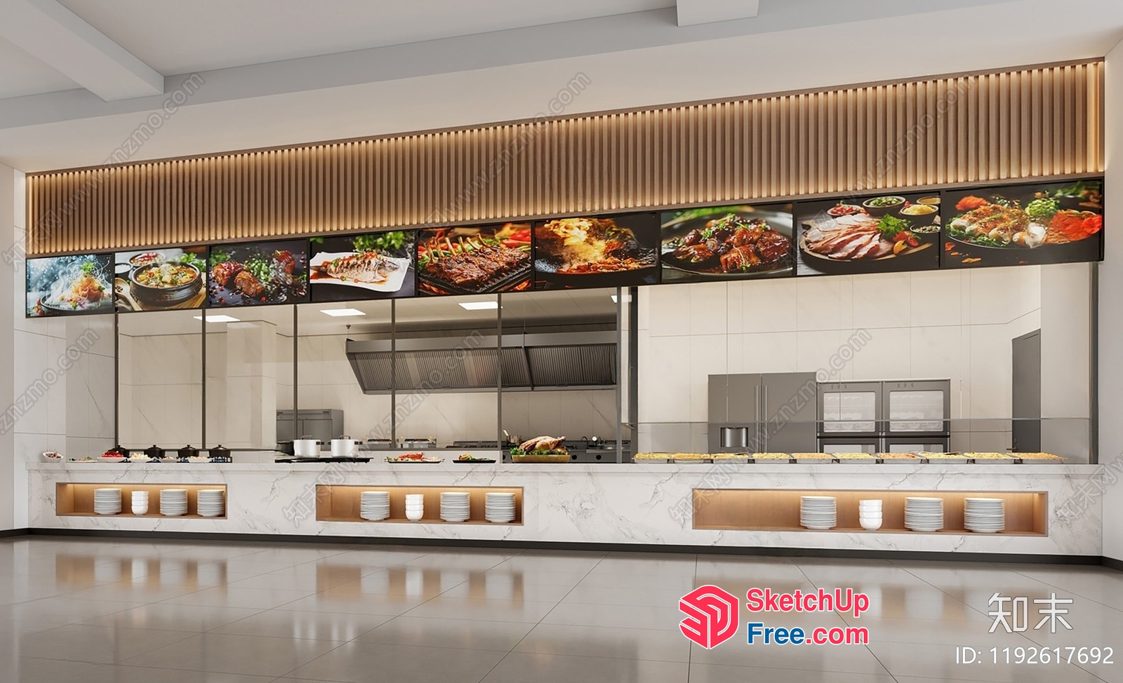 Modern Restaurant Interior With Sleek Decor 3D SketchUp File