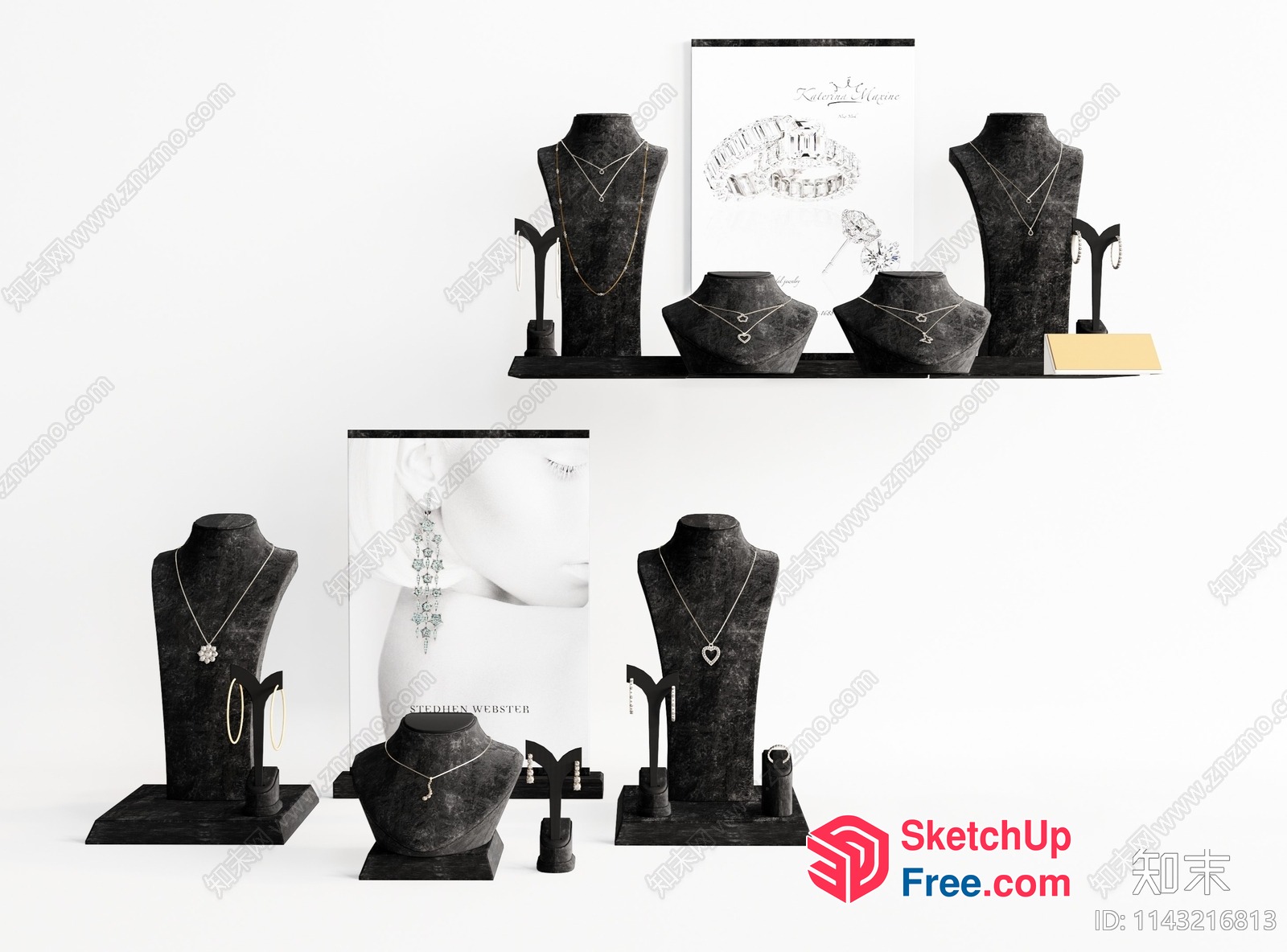 Elegant Silver Jewelry Collection 3D SketchUp File