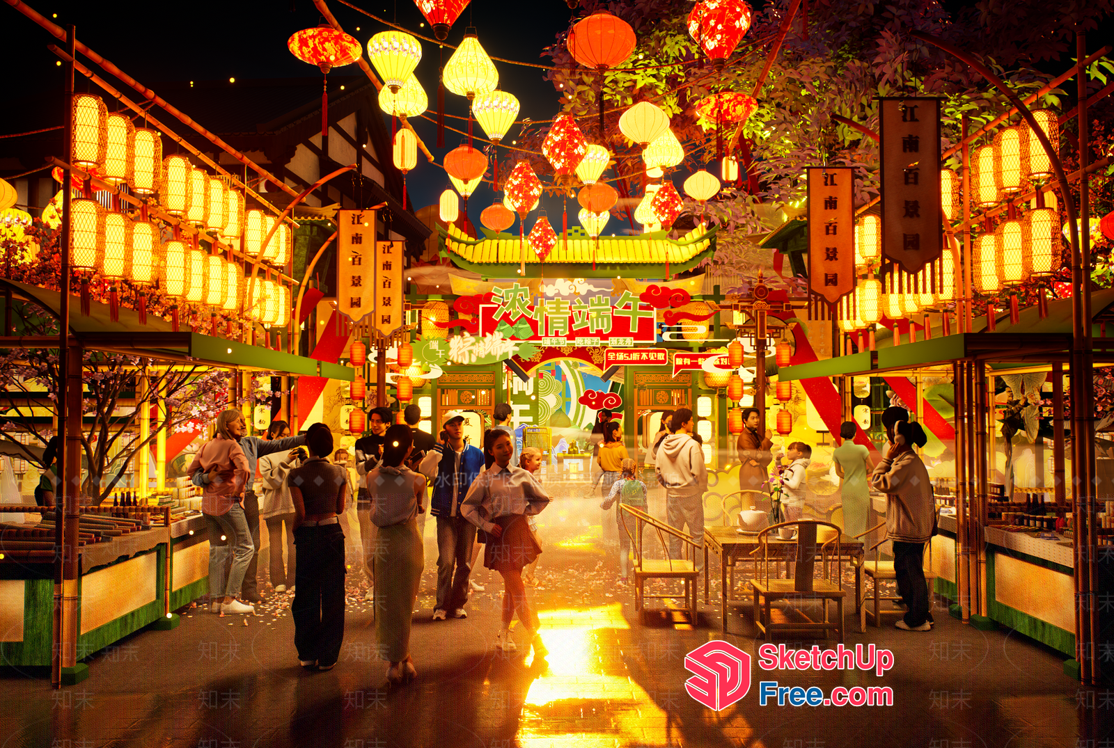 Asian-Inspired Interior Decor 3D SketchUp File