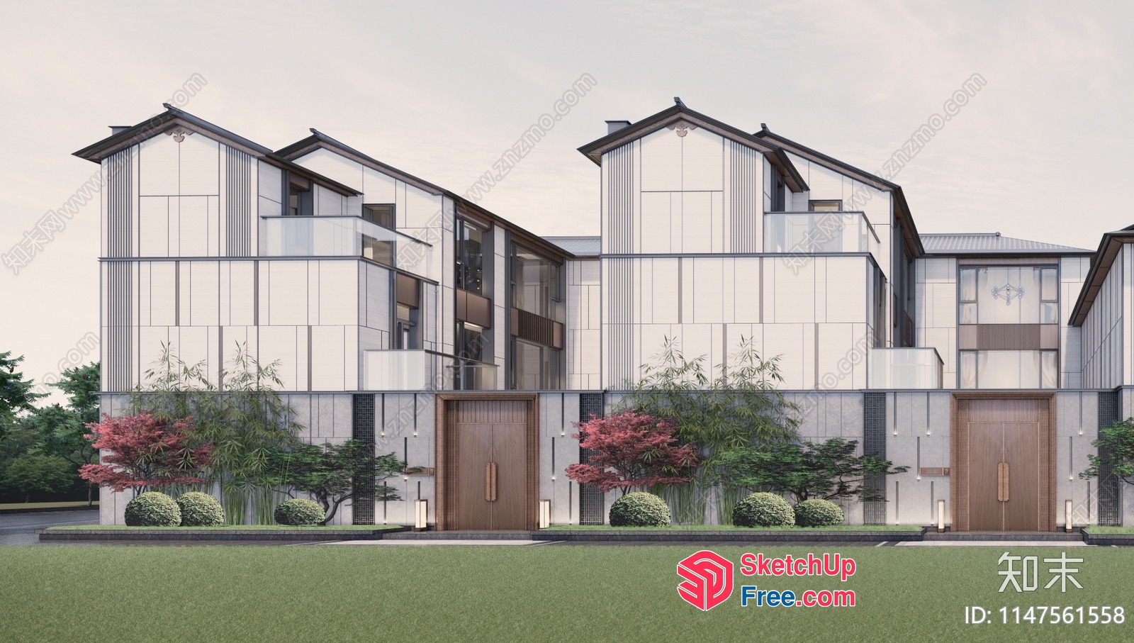 Asian Style Modern Villa Exterior 3D SketchUp File