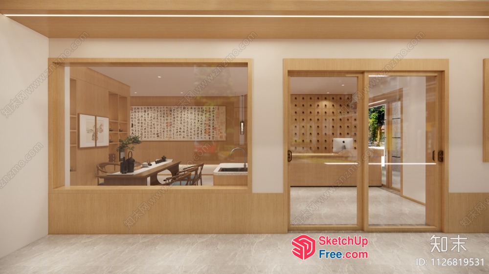 Elegant Japanese-Inspired Interior Design 3D SketchUp File