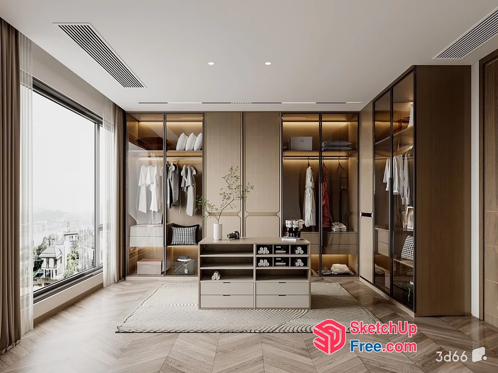 Modern Luxury Wardrobe Design 3D SketchUp File