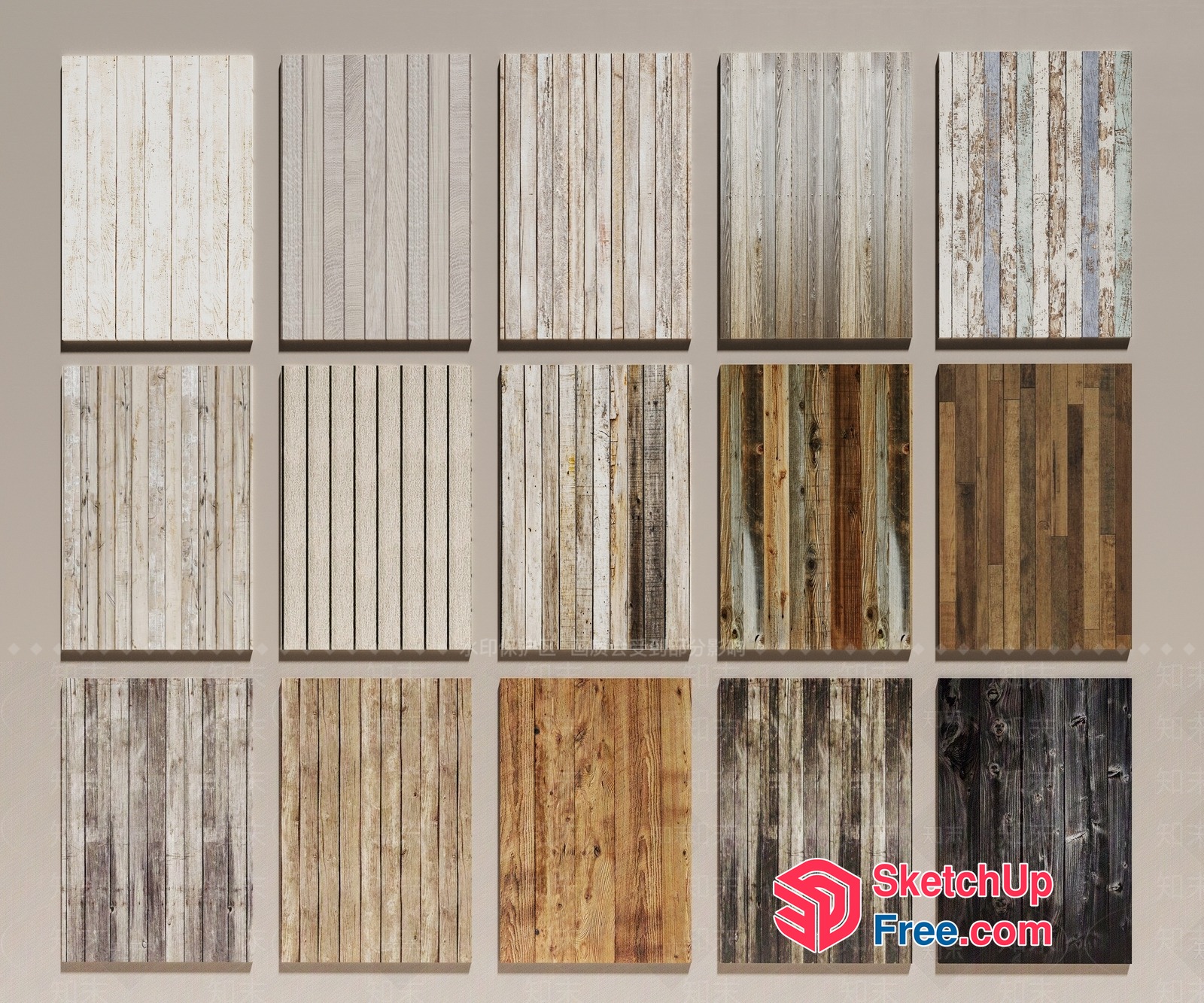 Wooden Plank Wall Panels 3D SketchUp File
