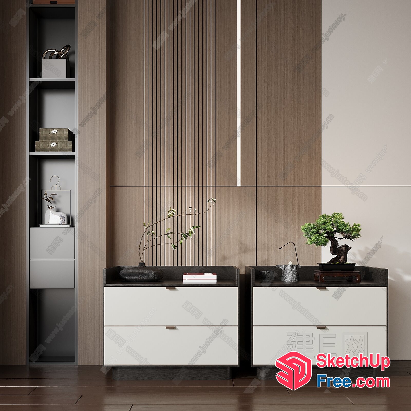 Minimalist Japanese Style Interior Decor 3D SketchUp File