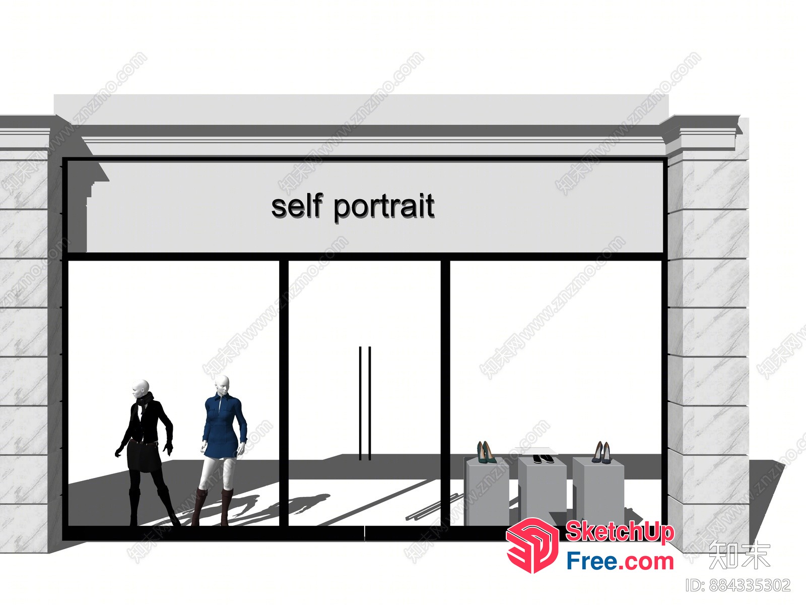 A Modern Self-Portrait Shop 3D SketchUp File