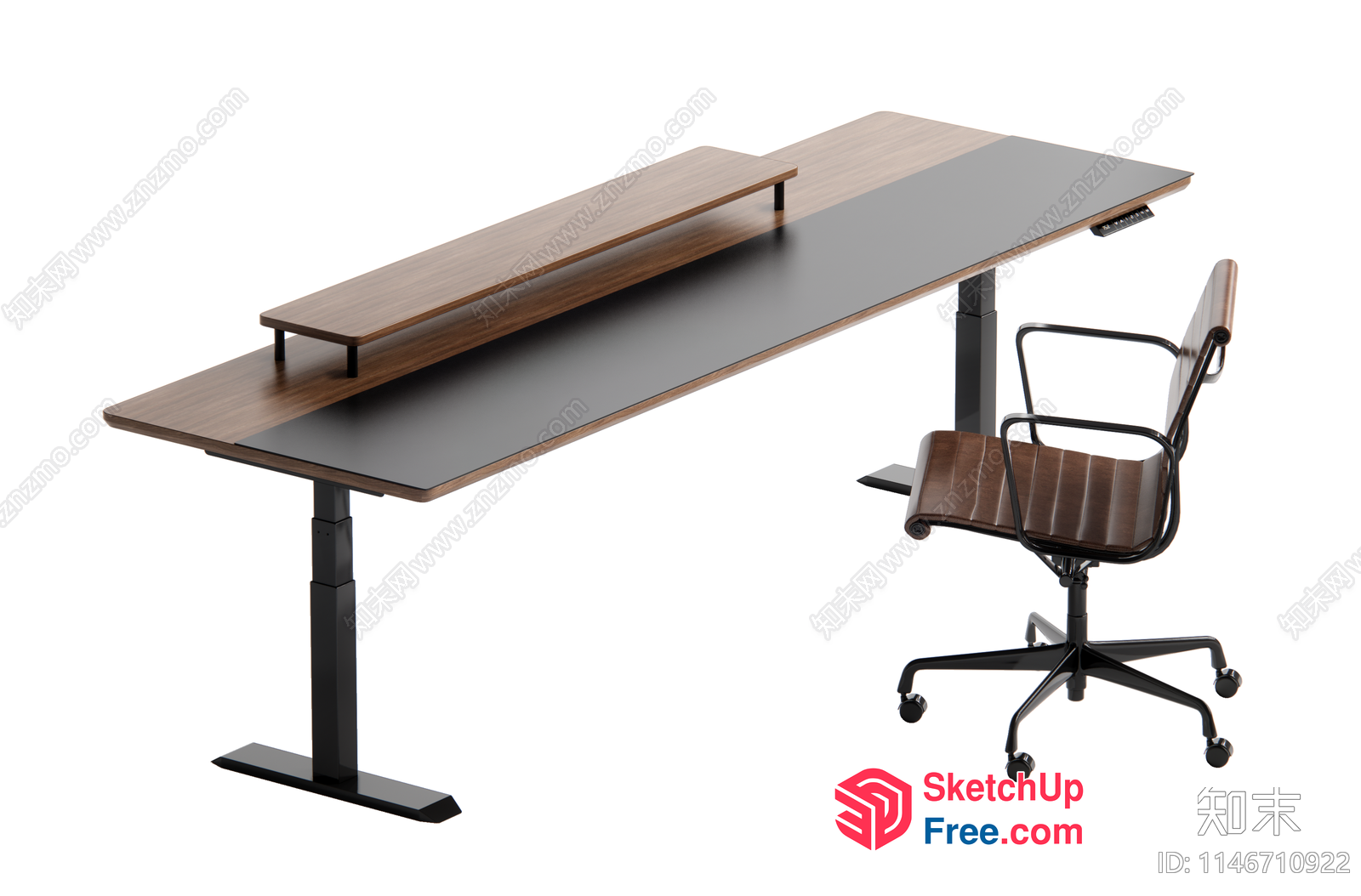 Modern Office Desk And Chair Set 3D SketchUp File