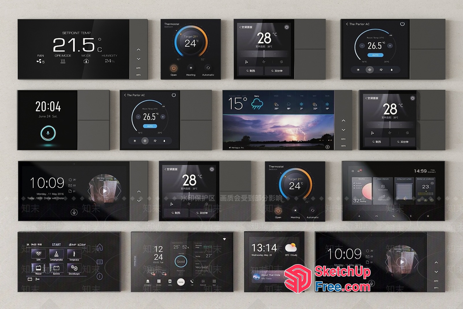 Modern Smart Home Control Panel Display 3D SketchUp File