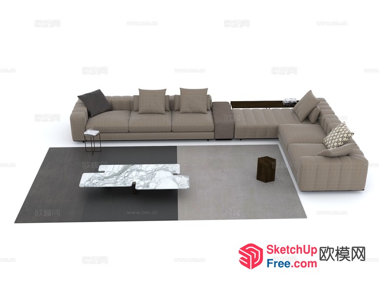 Modern Minimalist Living Room Interior 3D SketchUp File
