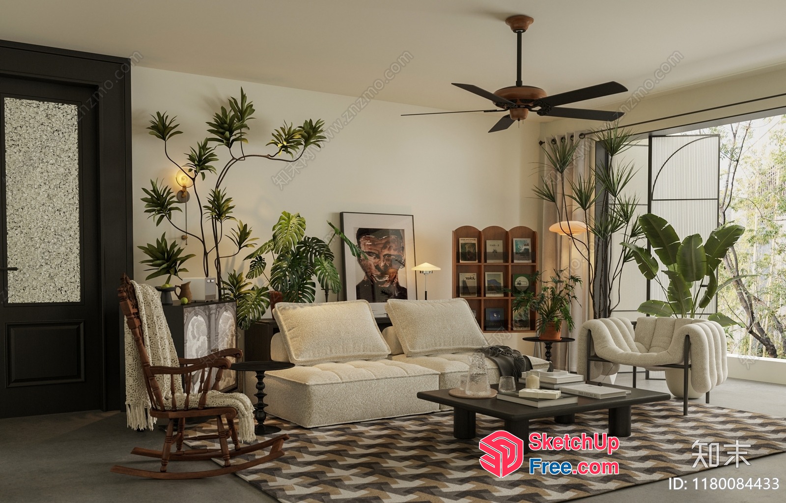 Stylish Modern Living Room With Elegant Furniture 3D SketchUp File