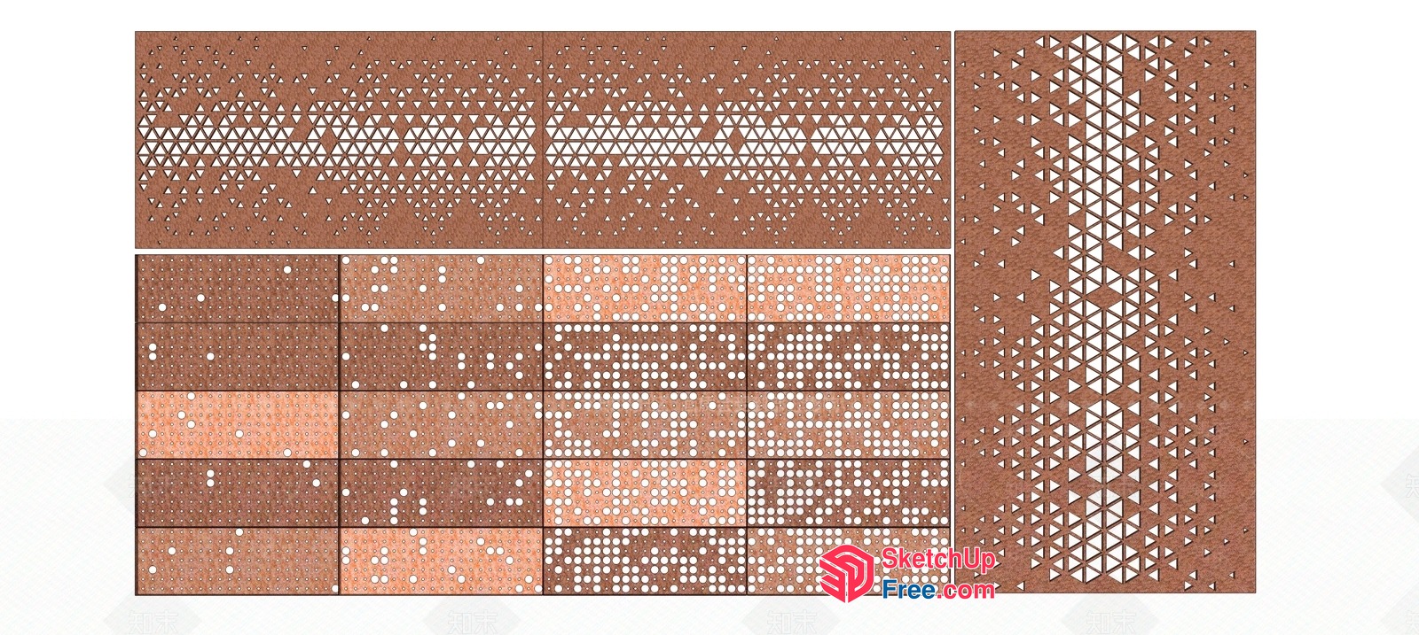 Rectangular Patterned Wall Panels 3D SketchUp File