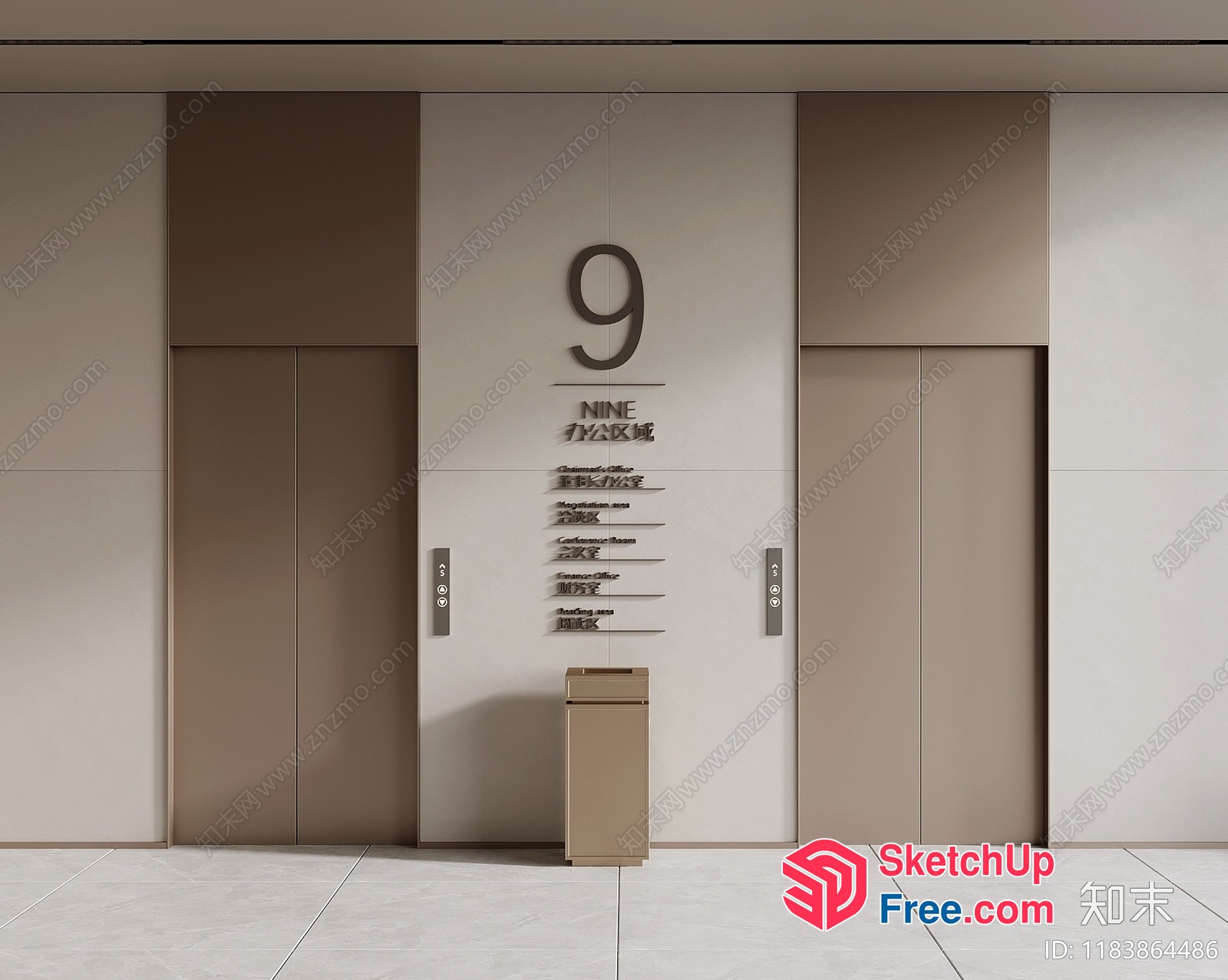 Elevator And Stairs Interior Design 3D SketchUp File