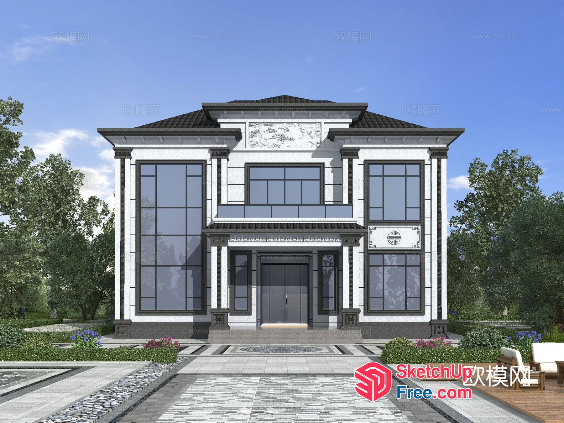 Luxurious Classic Mansion Exterior 3D SketchUp File