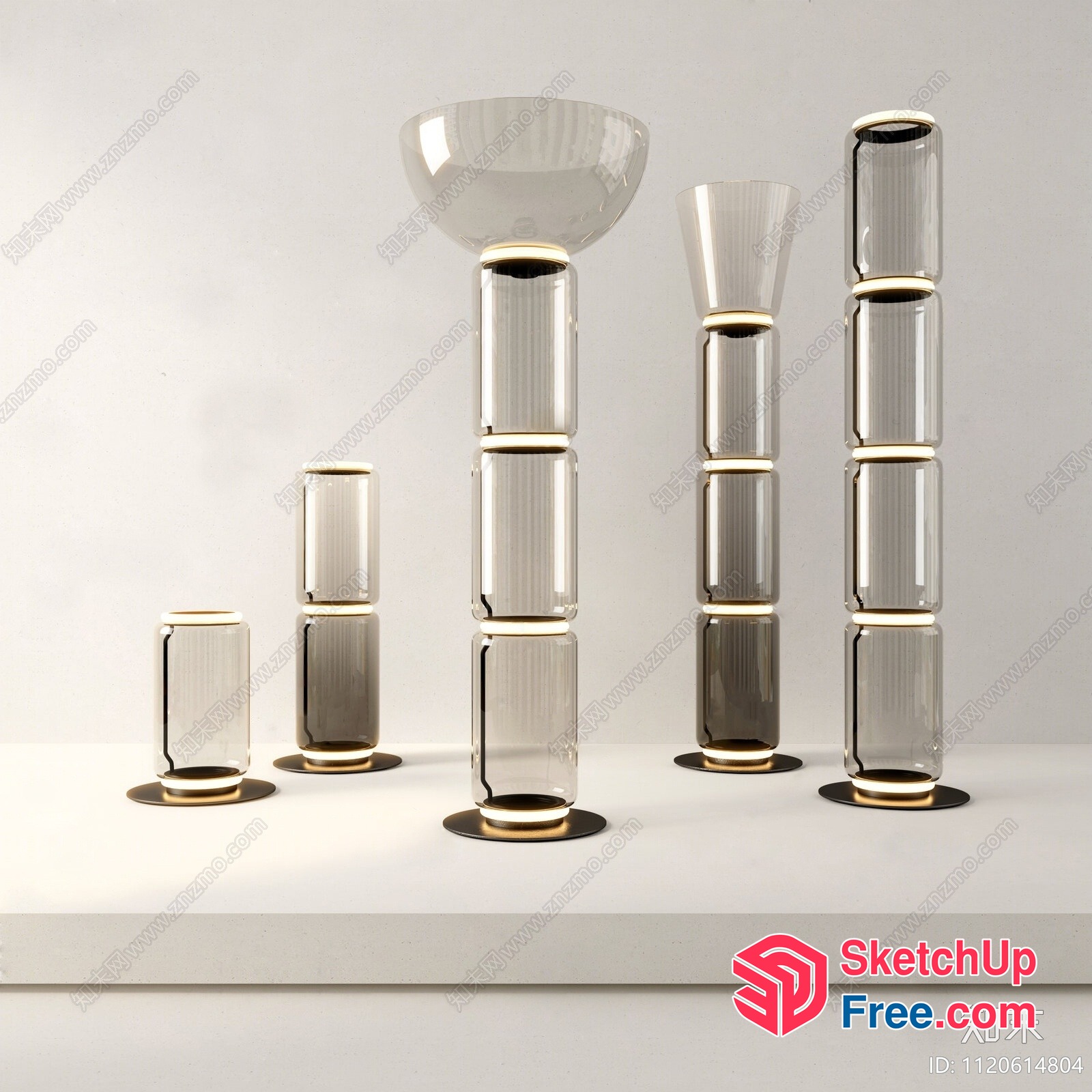 Glass Pillar Decorative Elements 3D SketchUp File