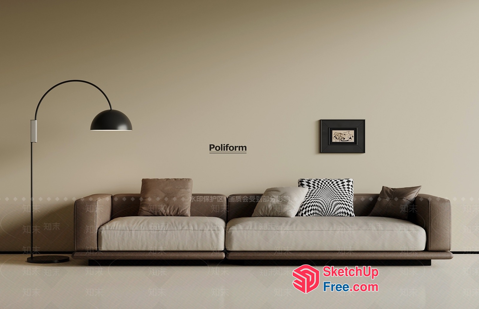 Minimalist Modern Living Room Sofa 3D SketchUp File