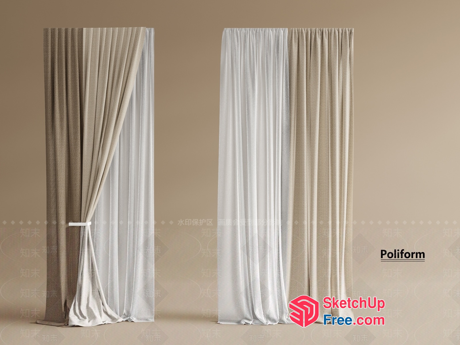 Curtain Design For Elegant Interior Spaces 3D SketchUp File