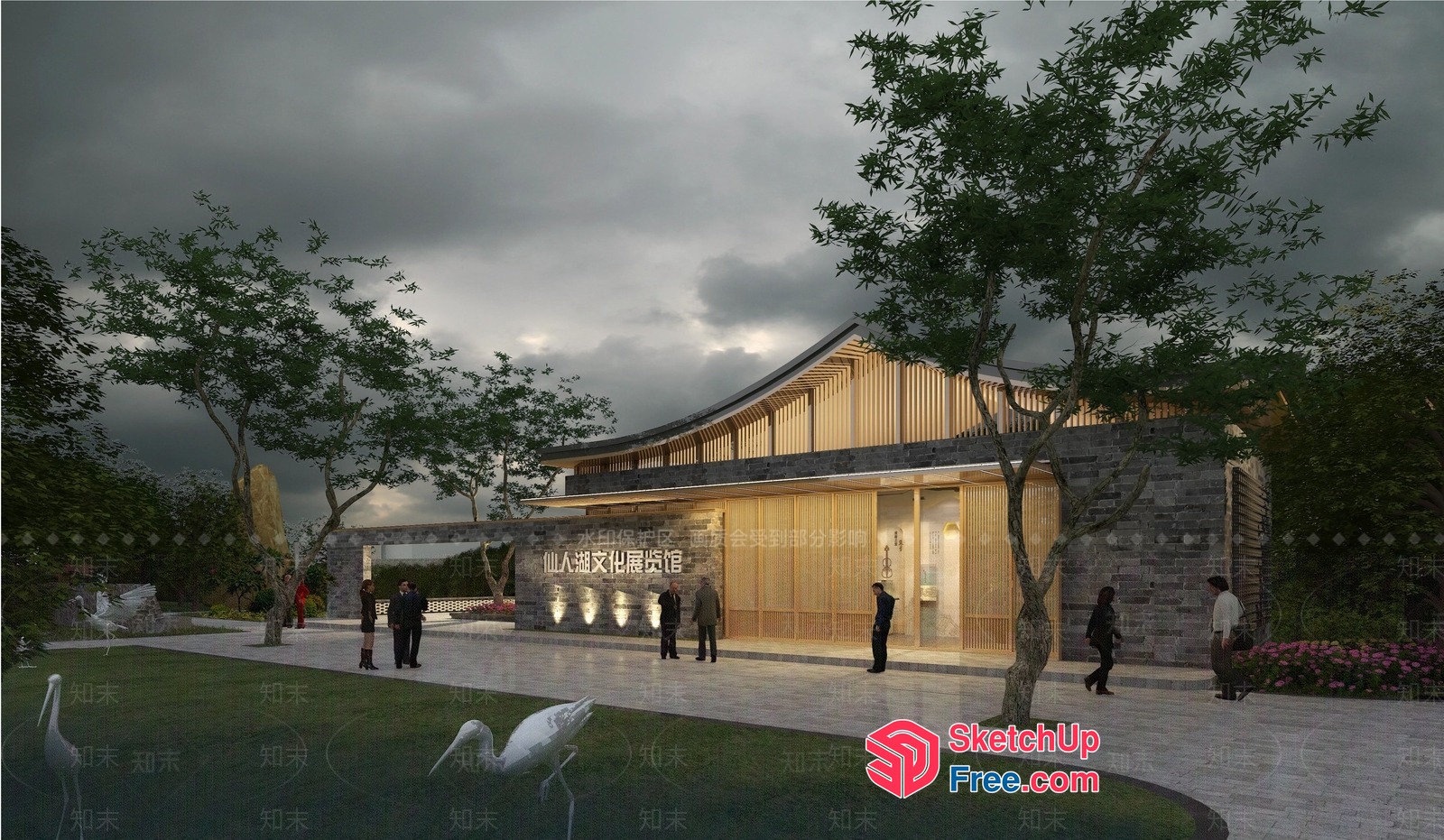 Modern Japanese-Inspired Exterior With Elegant Entrance 3D SketchUp File