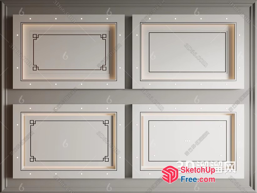 Ornate Rectangular Frames 3D SketchUp File
