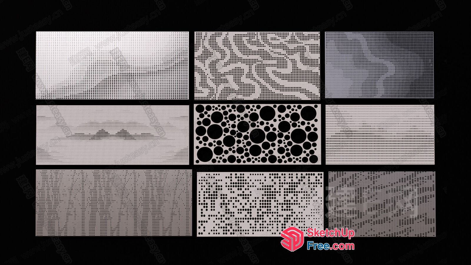 Rectangular Patterns In Various Textures And Styles 3D SketchUp File