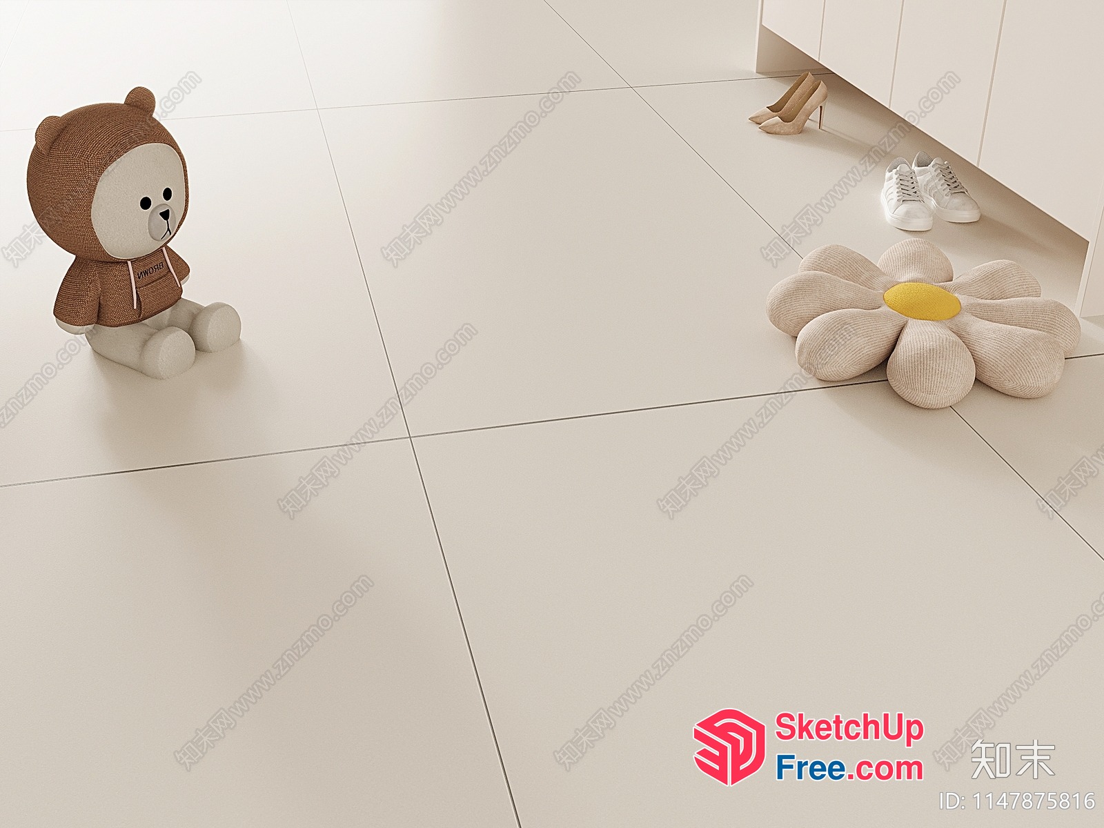 A Minimalist Interior Design With A Floral And Animal Theme 3D SketchUp File