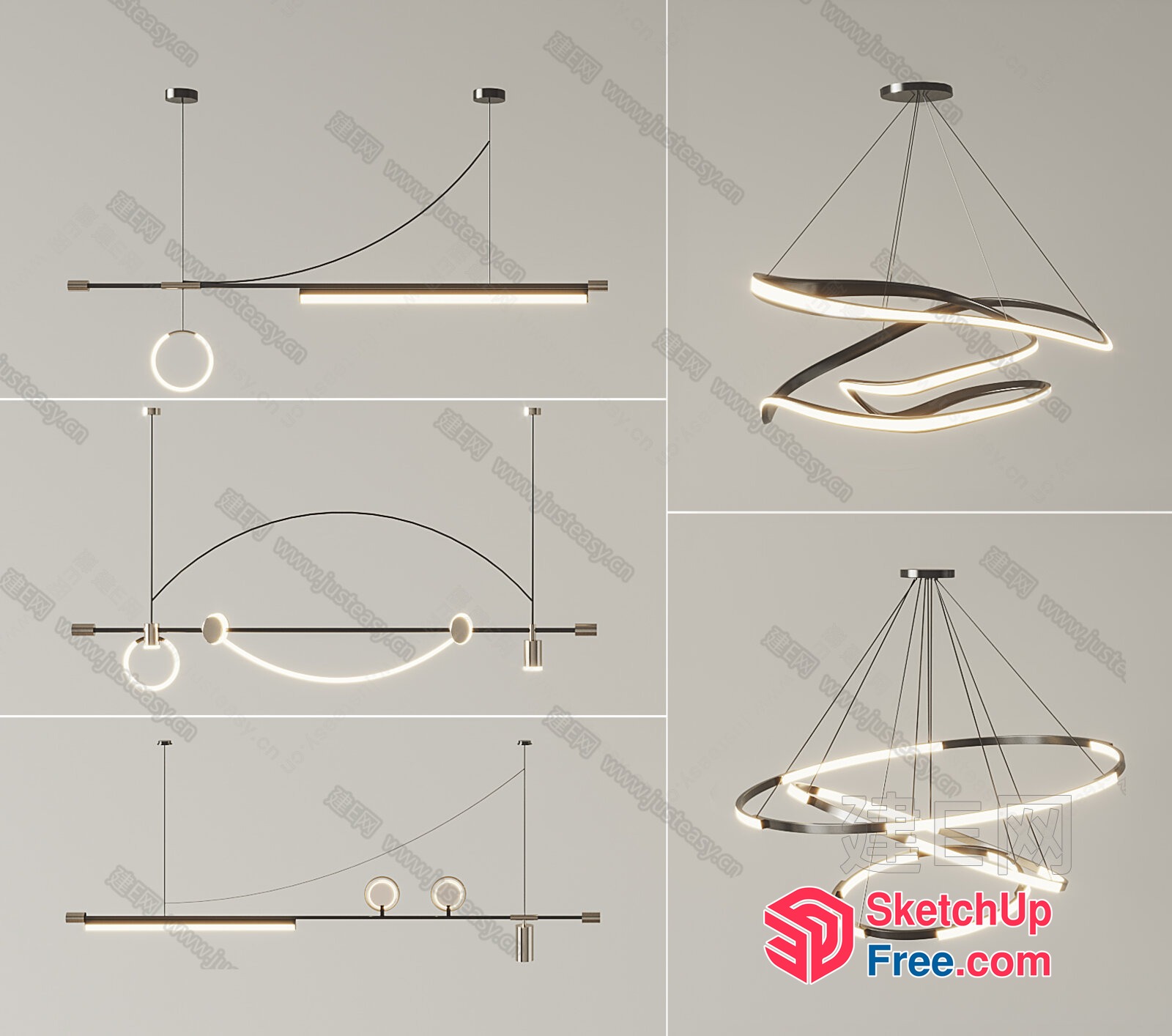 Modern Hanging Light Fixtures For Contemporary Spaces 3D SketchUp File