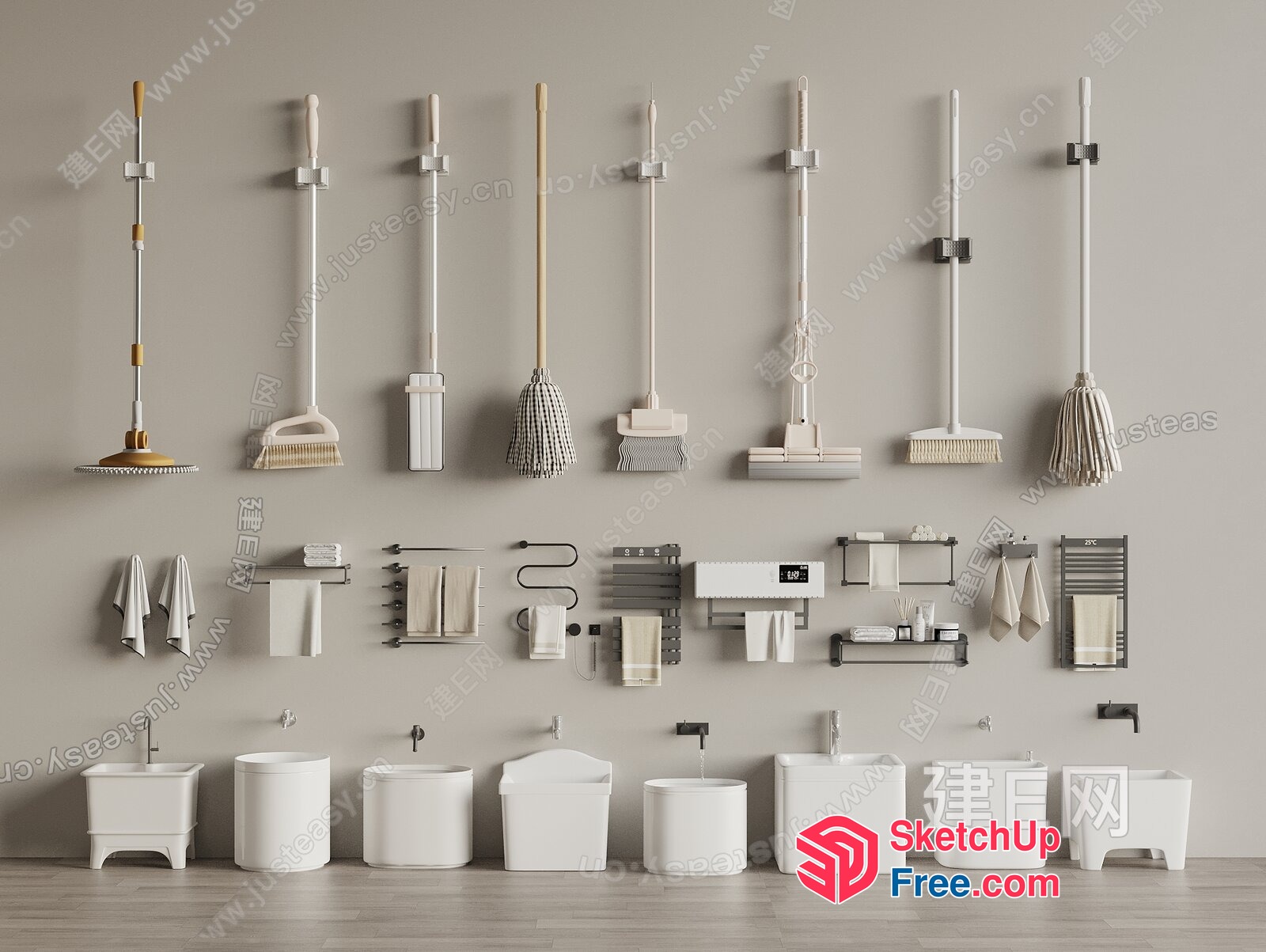 Modern Bathroom Fixtures And Accessories 3D SketchUp File