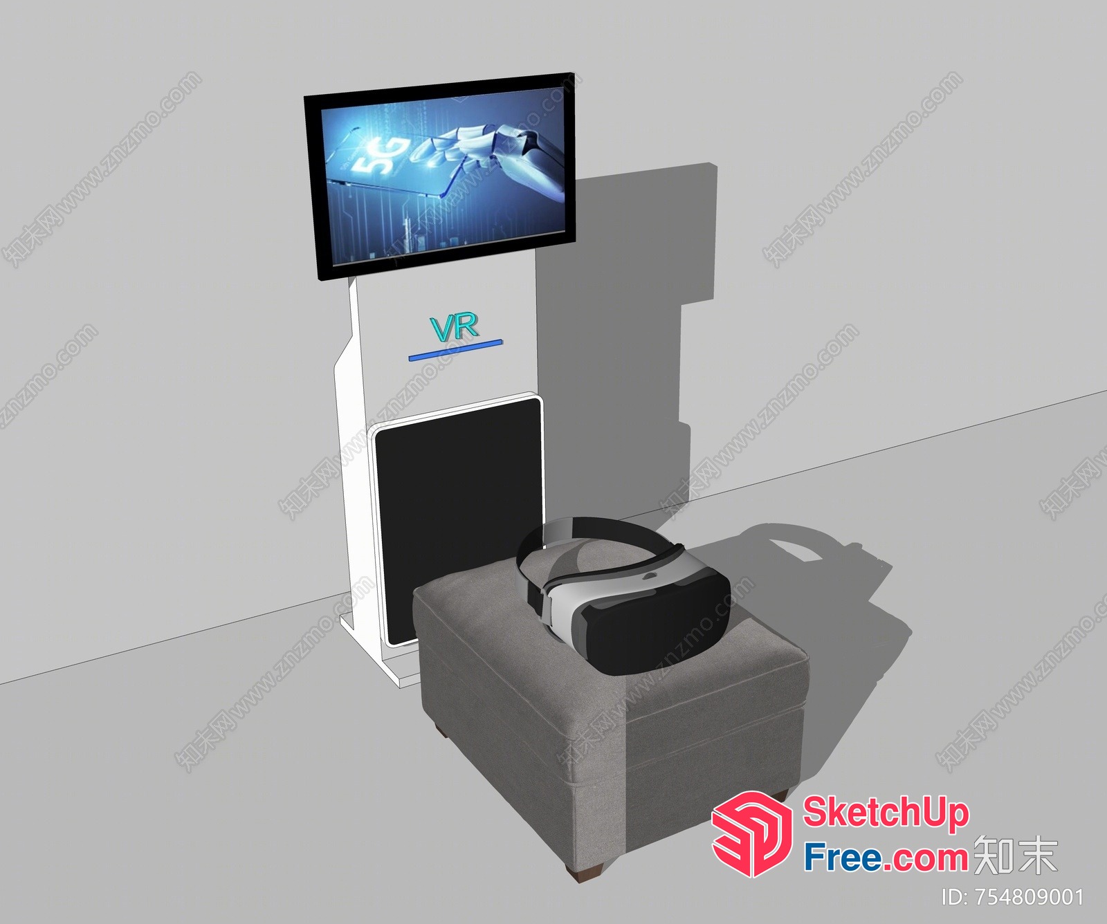 Vr Gaming Setup With Tv And Chair 3D SketchUp File