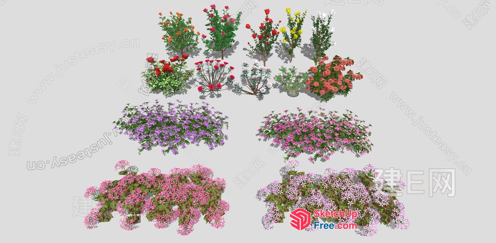 Colorful Flower Arrangement Set 3D SketchUp File