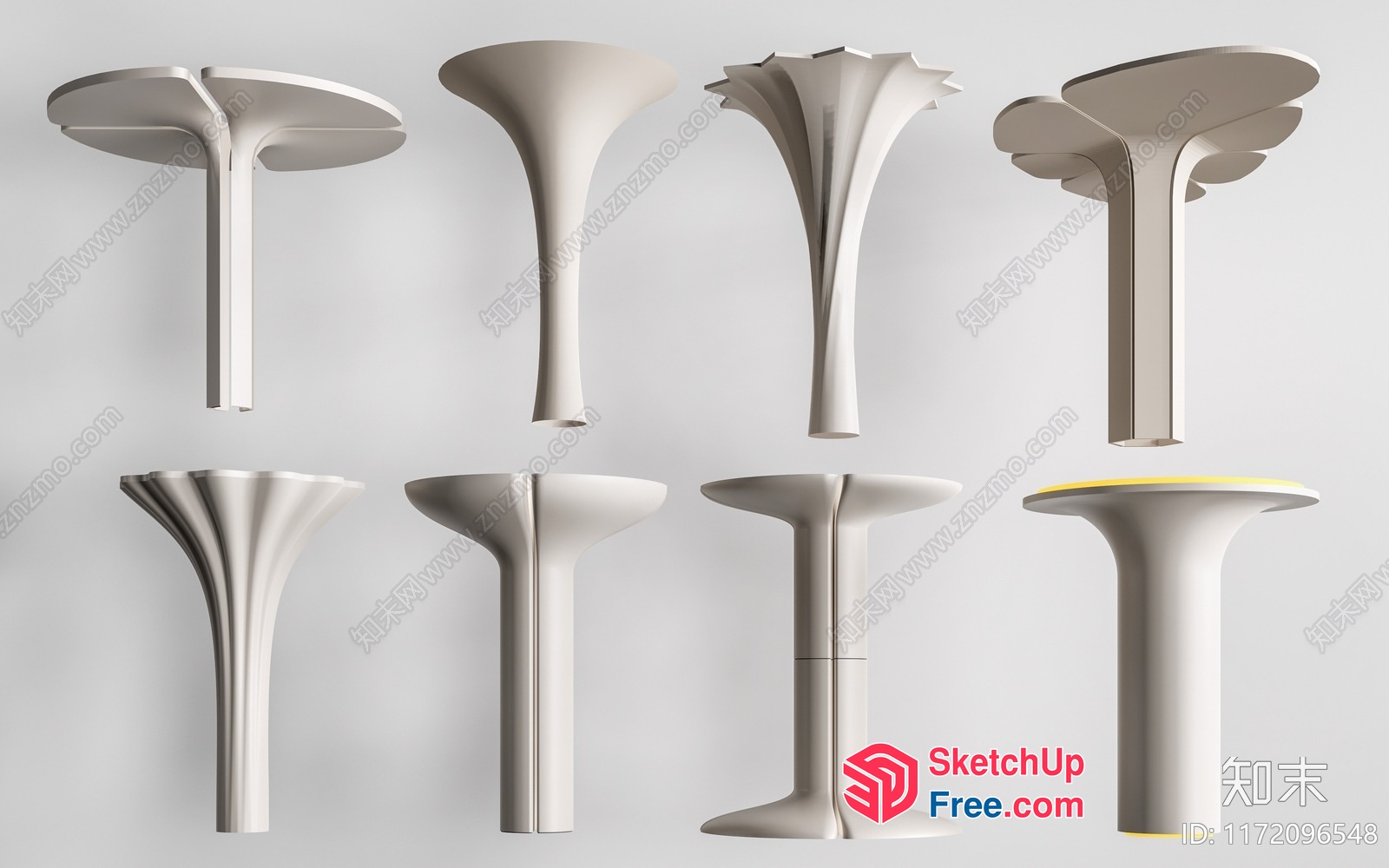Modern White Stool Collection 3D SketchUp File
