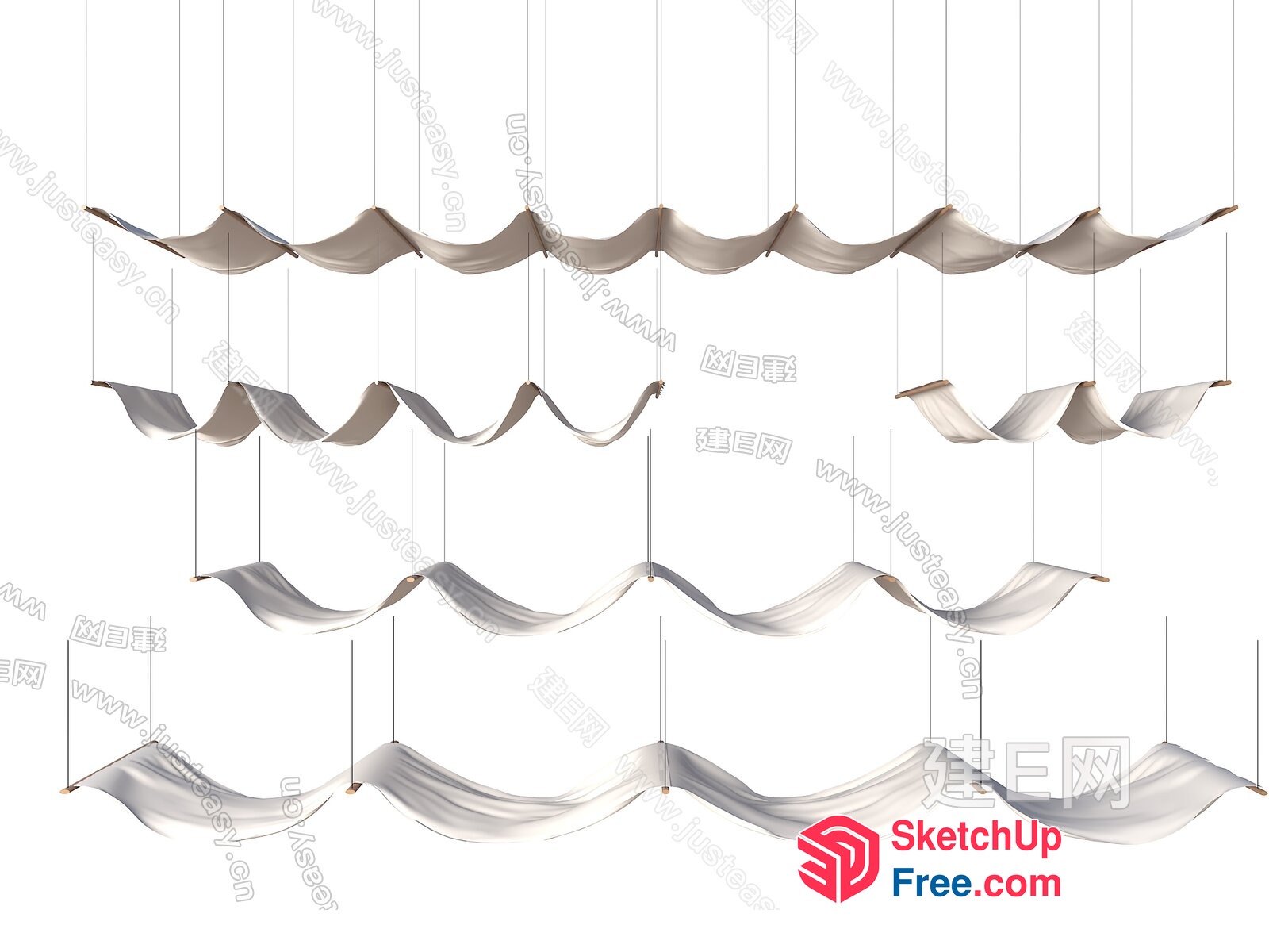 Hanging Fabric Decorations 3D SketchUp File