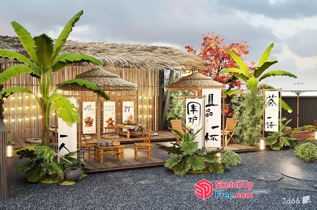Tropical Outdoor Oasis 3D SketchUp File