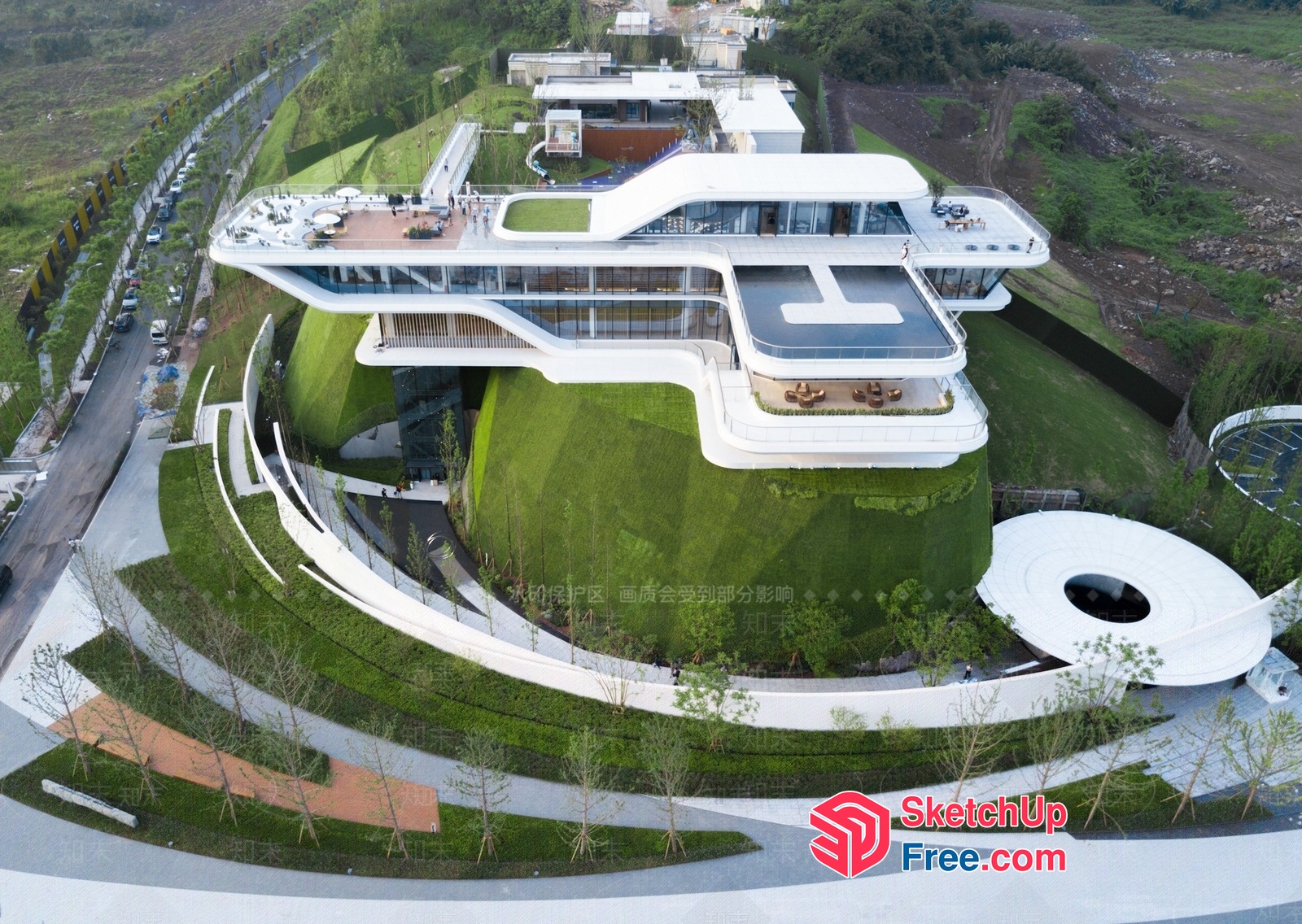 Modern Green Architecture 3D SketchUp File