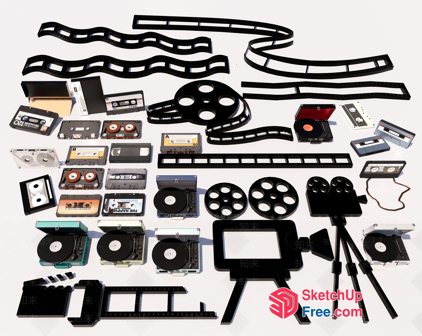 Vintage Media Collection 3D SketchUp File
