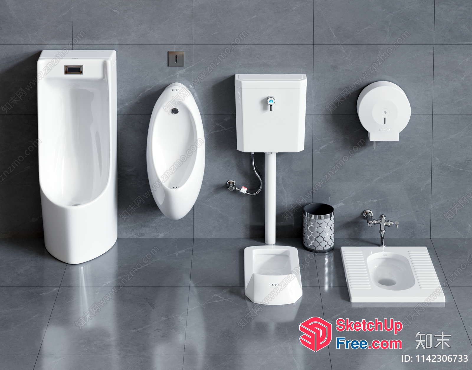 Modern Bathroom Fixtures And Accessories 3D SketchUp File