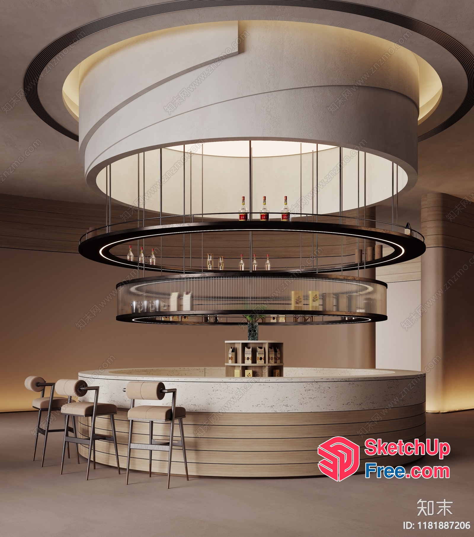Modern Bar And Staircase Interior Design 3D SketchUp File