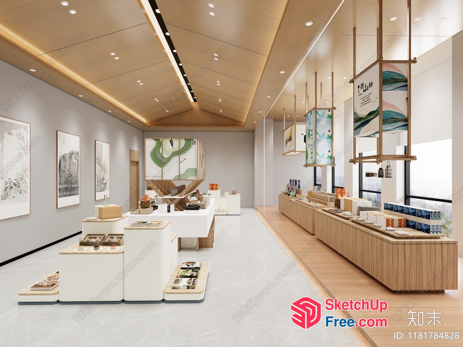 Modern Japanese-Style Interior With Natural Materials And Artwork 3D SketchUp File
