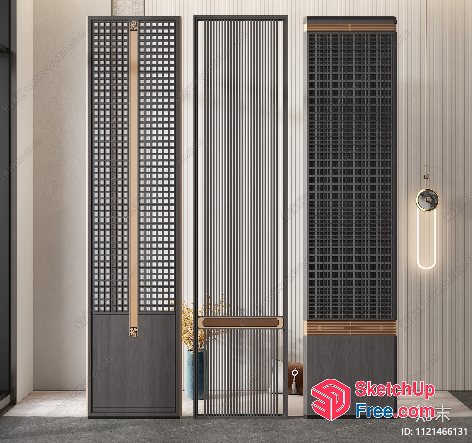 Partition Screen With Intricate Patterns And Textures 3D SketchUp File