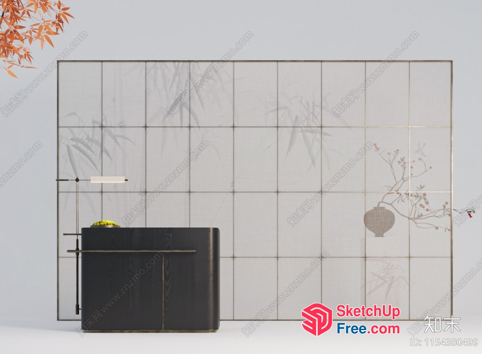 Minimalist Japanese Style Partition Screen 3D SketchUp File